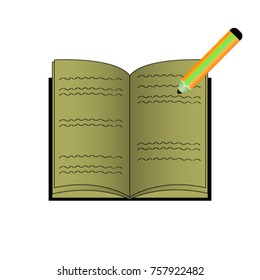 a book written in pencil