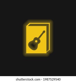Book yellow glowing neon icon