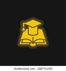 Book yellow glowing neon icon