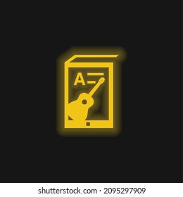 Book yellow glowing neon icon