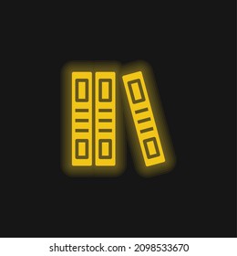 Book yellow glowing neon icon