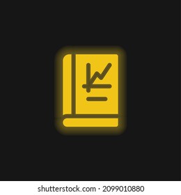 Book yellow glowing neon icon