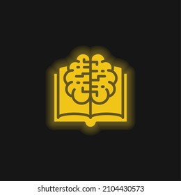 Book yellow glowing neon icon