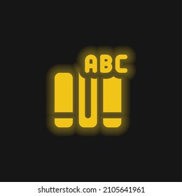 Book yellow glowing neon icon