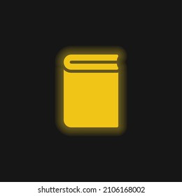 Book yellow glowing neon icon
