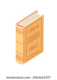 Book with yellow hardback colorful icon vector illustration isolated on white background