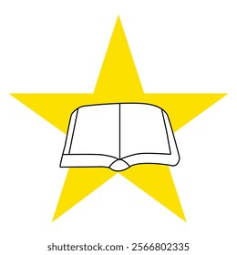 book with yellow star Mozambique element flag national material design