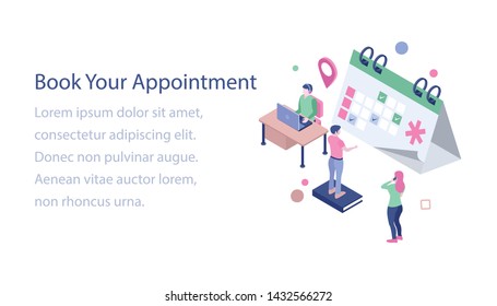
Book Your Appointment Isometric Design
