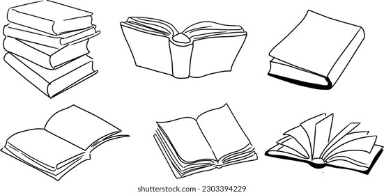 book,book line drawing,hand drawn,simple pattern