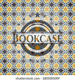 Bookcase arabic emblem. Arabesque decoration. 