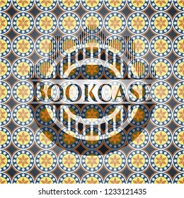 Bookcase arabic style emblem. Arabesque decoration.