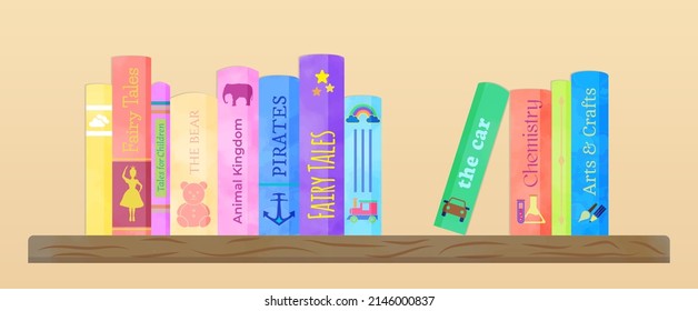 Diseño de ilustraciones de libros y libros con diseño de vectores de libros para niños