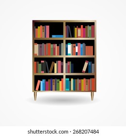 Bookcase with Books Icon Vector Illustration EPS10