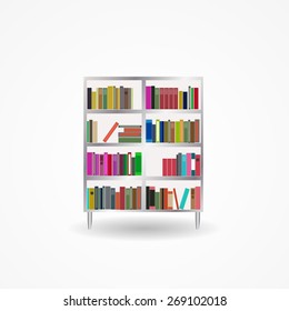 Bookcase with Books Icon Vector Illustration EPS10