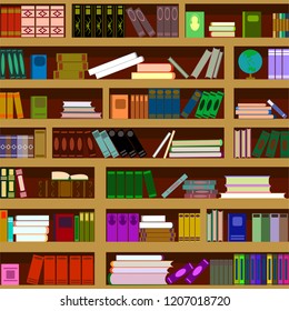bookcase: books inside, vector
