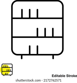 Ícono de línea del vector de biblioteca