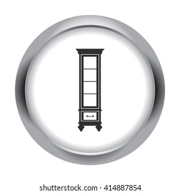Bookcase classical furniture sign simple icon on  background
