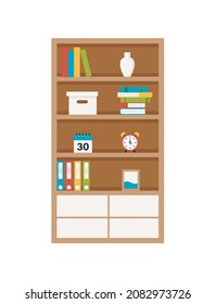 Bookcase. Flat style vector design template.EPS 10