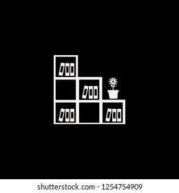 bookcase flower pot vector icon. flat bookcase flower pot design. bookcase flower pot illustration for graphic 