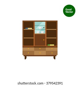 Bookcase with glass door