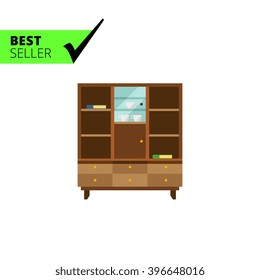 Bookcase with glass door