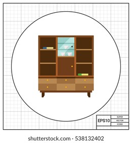 Bookcase with glass door