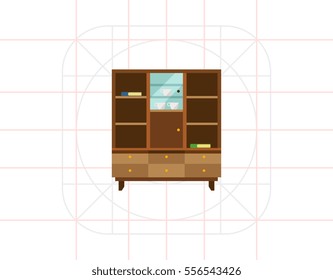 Bookcase with glass door