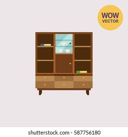 Bookcase with glass door