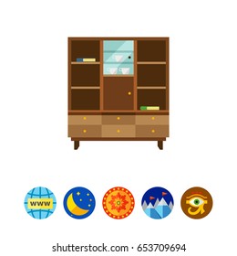 Bookcase with glass door