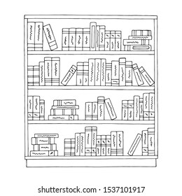 Bookcase Graphic Black White Isolated Sketch Stock Vector (Royalty Free ...