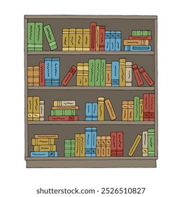 Bookcase graphic color isolated sketch illustration vector