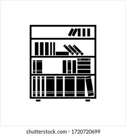 Icono de biblioteca, Ilustración de imágenes vectoriales de la estantería