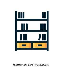 bookcase icon filled outline 