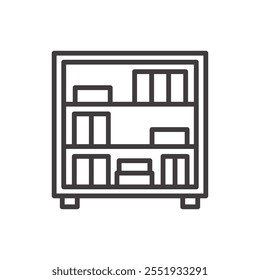 Bookcase Icon isolated on white background. Vector icon.