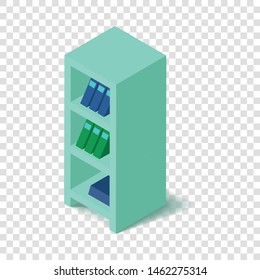 Bookcase icon. Isometric illustration of bookcase vector icon for web