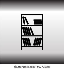 Bookcase icon, library vector illustration