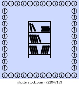 Bookcase icon, library vector illustration