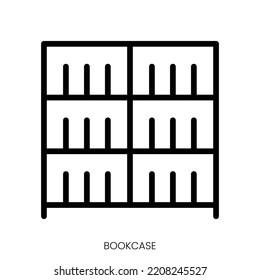 bookcase icon. Line Art Style Design Isolated On White Background