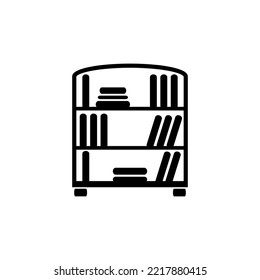 Bookcase Icon On White Background.