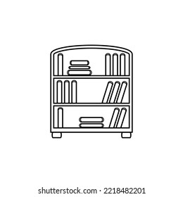 Bookcase Icon On White Background. 