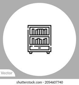 Bookcase icon sign vector,Symbol, logo illustration for web and mobile