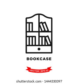 bookcase icon in trendy flat style