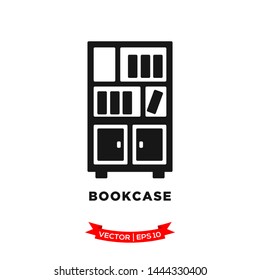 bookcase icon in trendy flat style