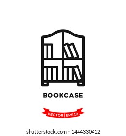 bookcase icon in trendy flat style