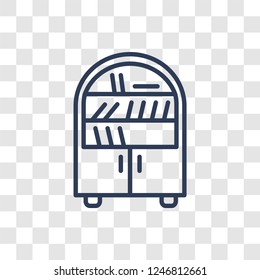 Bookcase icon. Trendy linear Bookcase logo concept on transparent background from Furniture and Household collection