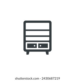 Bookcase icon, Bookcase vector illustration