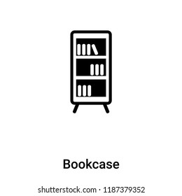Bookcase icon vector isolated on white background, logo concept of Bookcase sign on transparent background, filled black symbol