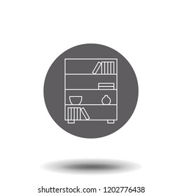 Bookcase line icon vector. Trendy flat outline ui sign design. Thin linear graphic pictogram. Logo illustration. Eps10.