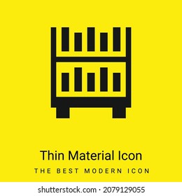 Bookcase minimal bright yellow material icon