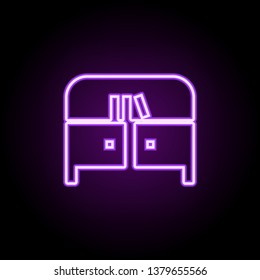 bookcase neon icon. Elements of Furniture set. Simple icon for websites, web design, mobile app, info graphics